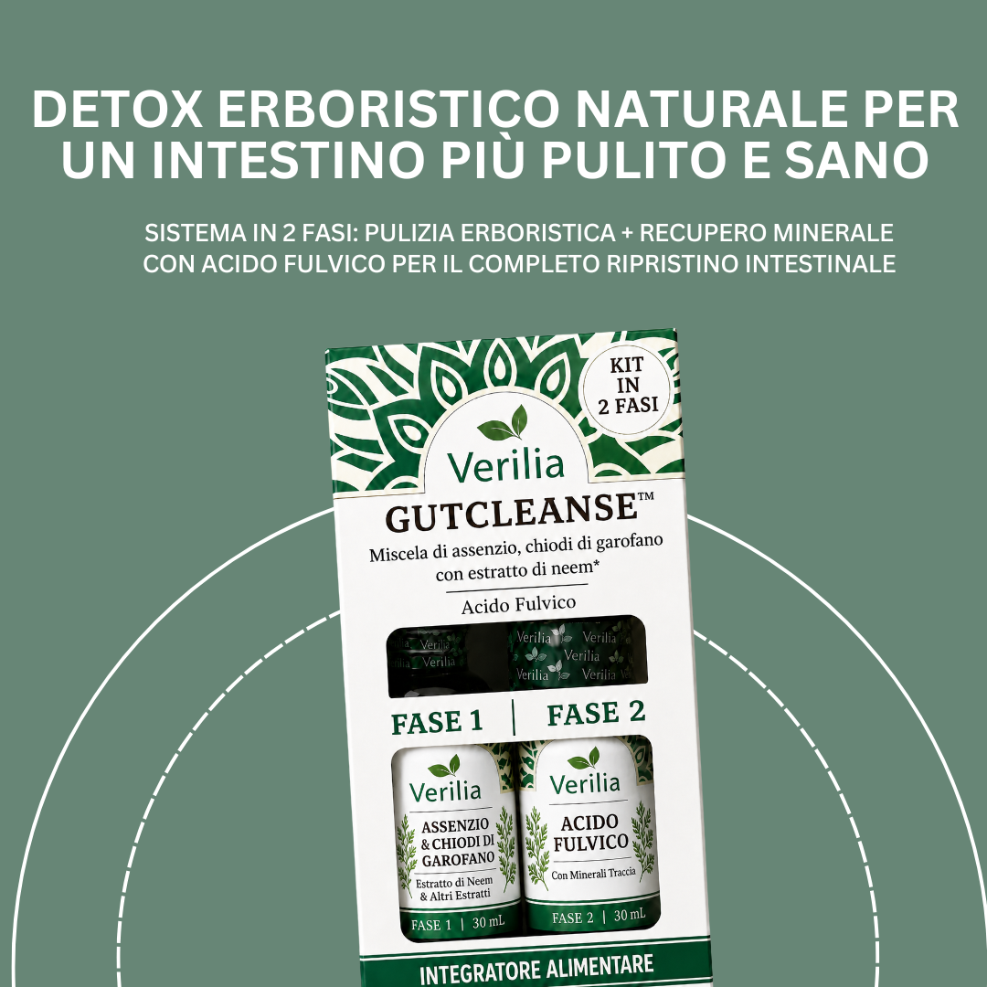 Verilia® GutCleanse – Kit Pulizia Intestinale in 2 Fasi – Detox Naturale a Base di Erbe per un Intestino Più Pulito e Sano