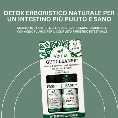 Verilia® GutCleanse – Kit Pulizia Intestinale in 2 Fasi – Detox Naturale a Base di Erbe per un Intestino Più Pulito e Sano