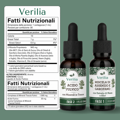 Verilia® GutCleanse – Kit Pulizia Intestinale in 2 Fasi – Detox Naturale a Base di Erbe per un Intestino Più Pulito e Sano